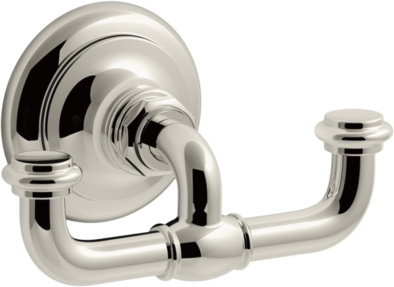 KOHLER K-72572-SN Artifacts Double robe hook, Vibrant Polished Nickel - Bath Towel Hooks - 