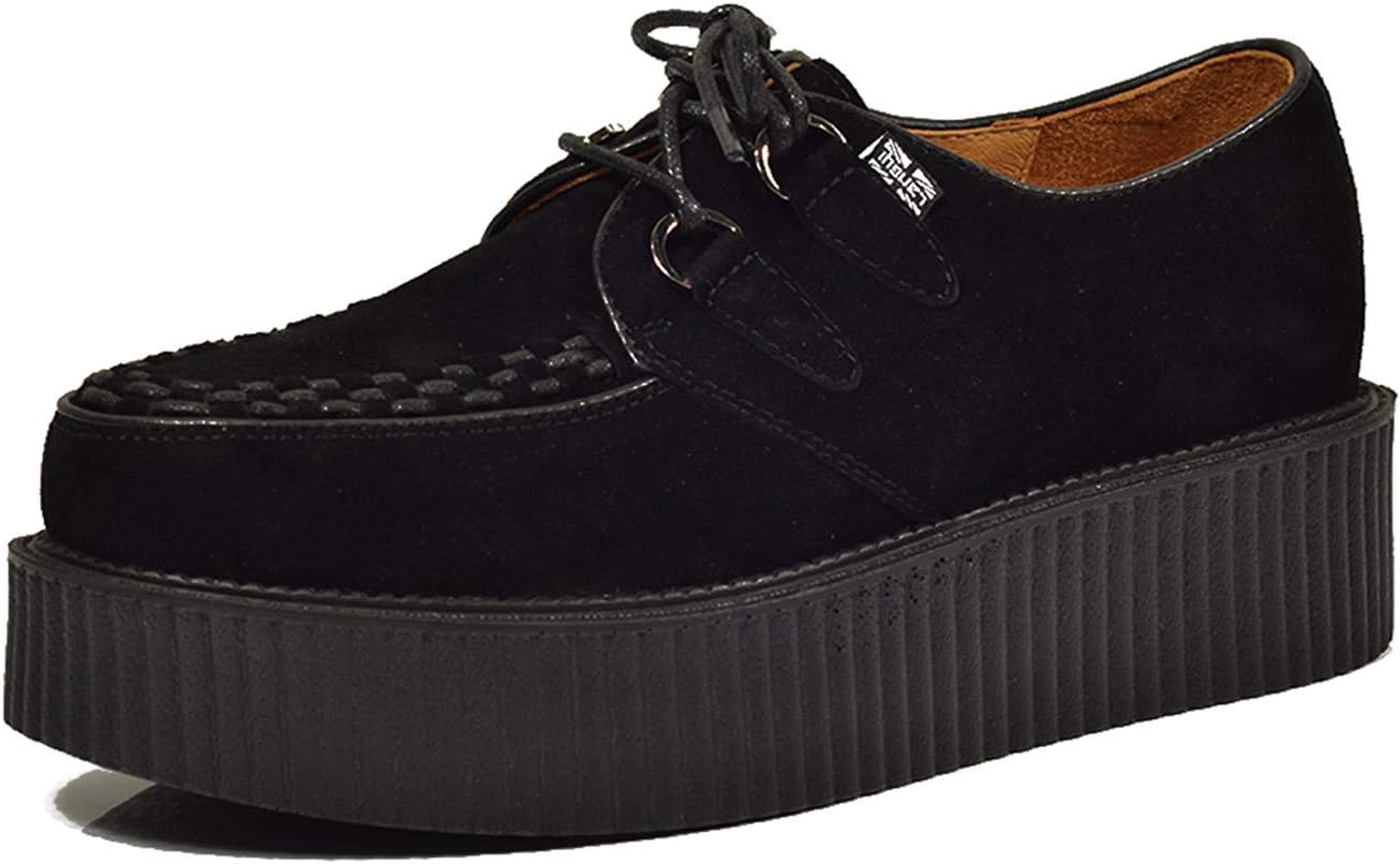 Men's Oxfords Suede Lace Up Platform Goth Punk Creepers Flat Shoes