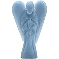 Angelite Angel Statue – 2" Beautiful Gemstone Guardian Angel – Natural Crystal Angel – Hand-Carved Angel Charms for Protection, Love, Peace, and Positive Energy – Angel Figurines Decor