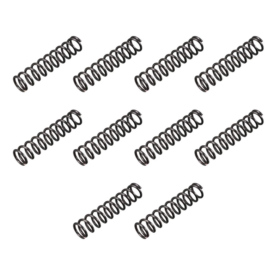 sourcingmap Compression Spring - 1.2mm Wire Dia , 9mm OD , 40mm Free Length Spring Steel Extension Spring,Black,10Pcs