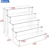 Worown 5-Tier Acrylic Riser Shelf Clear Display Stand 12in x 3.15in view 2