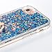 iPhone 6S Plus Case,iPhone 6 Plus Case,LEECO 3D Diamonds Liquid Glitter Hard Back TPU Frame with 360 Degree Rotating Ring Grip Kickstand Holder for iPhone 6 / 6S Plus 5.5 inch [Ring Diamonds] Blue