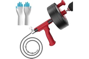 Drain Auger, Drain Snake with Drill Adapter, 25ft Plumbing Snake Heavy Duty Flexible Sink Steel Drum Auger and Drain unblocki