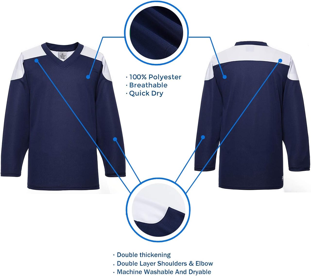 EALER H100 Series Blank Ice Hockey Practice Jersey League Jersey for Men and Boys - Senior and Junior - Adult and Youth : Clothing