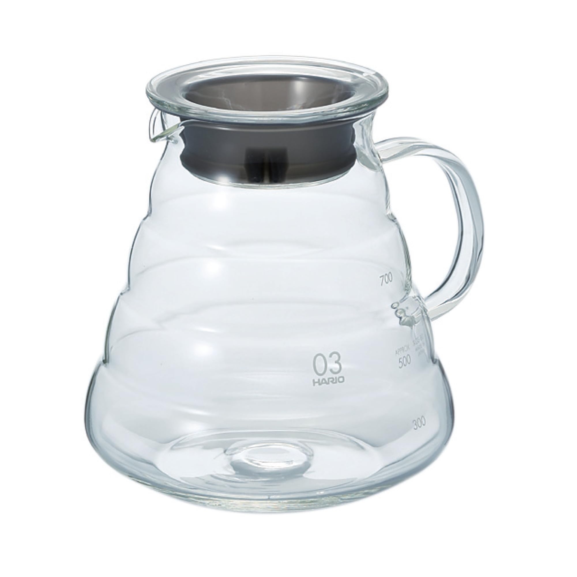 Hario V60 Glass Range Server - Glass Portable Heat Resistant Coffee Pot & Serving Jug With Handle, Clear, 800ml