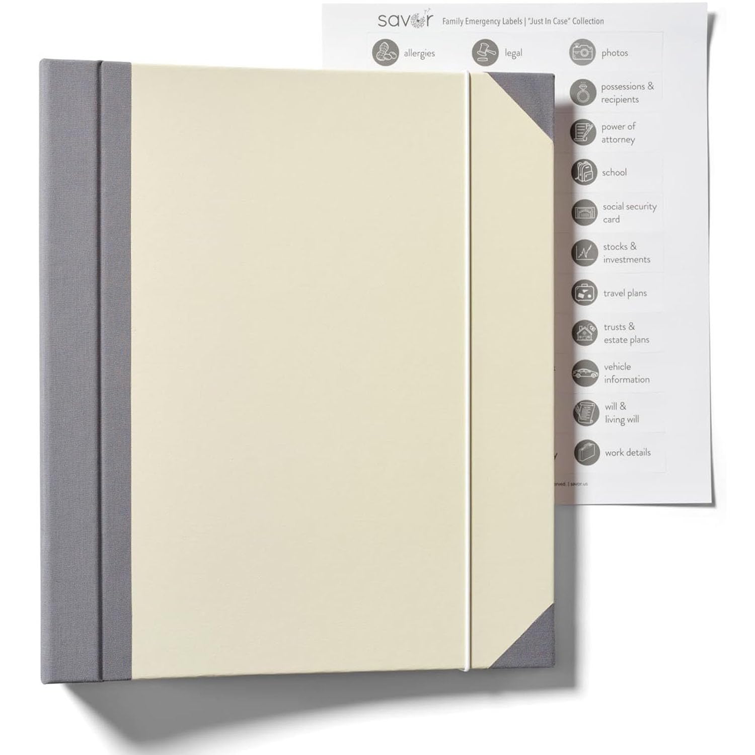 WADY Document Organizer Folio, In Case I Go Missing Binder, Khaki
