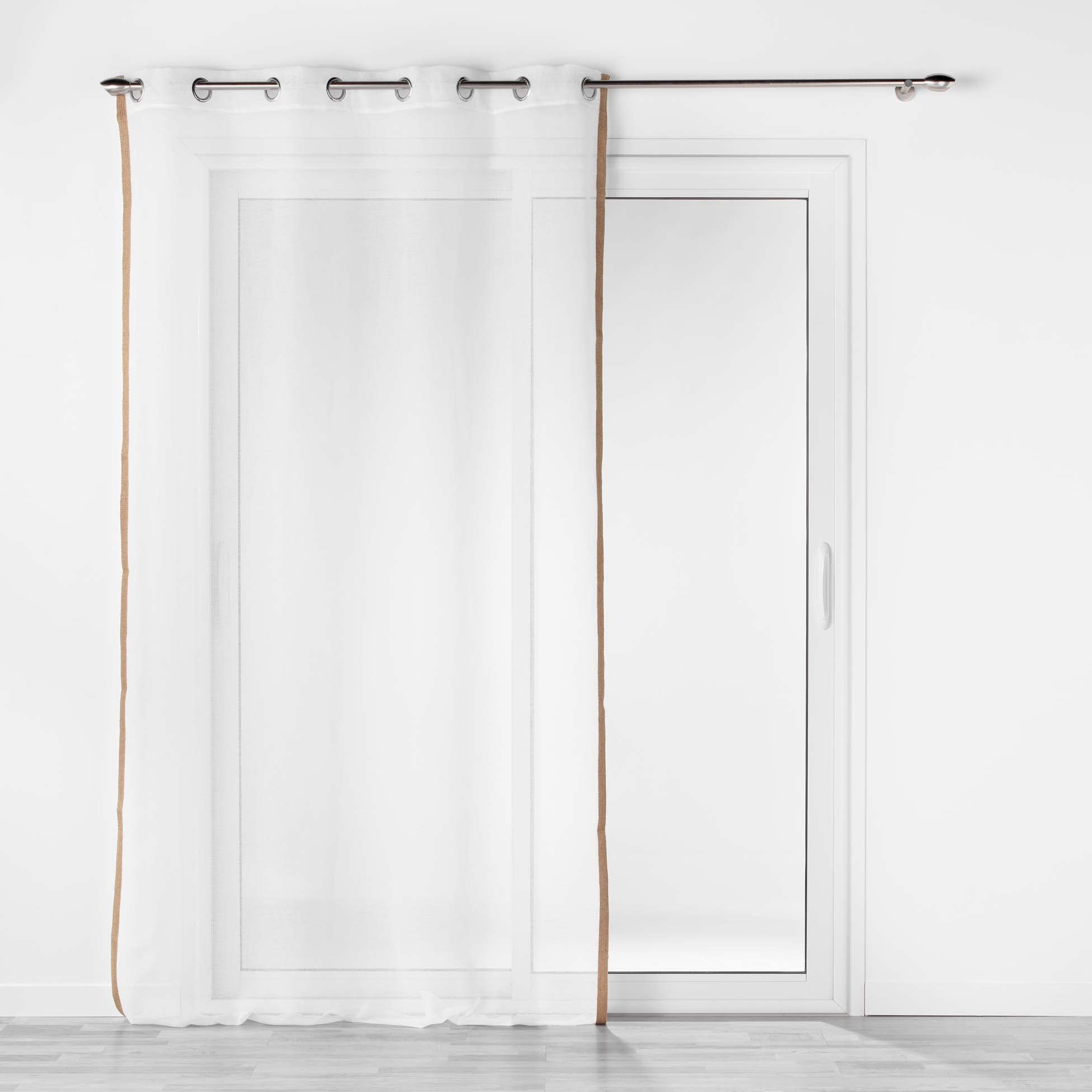 Douceur d'Intérieur, 140 x 240 cm White Eyelet Curtain with Sandblasted Voile with Burlap Sarah