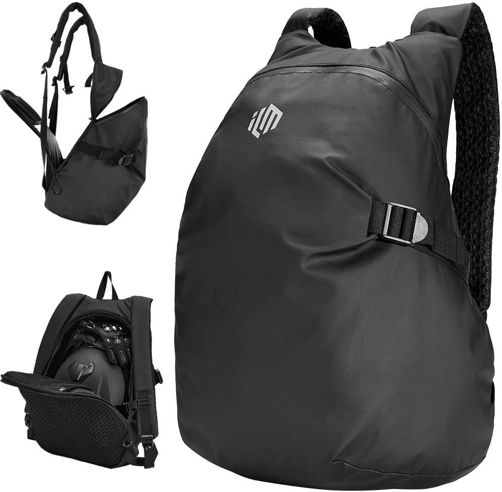 ILM Motorcycle Helmet Backpack Large Capacity Waterproof Lightweight Storage Bag with Reflective Stripe: Automotive