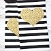 Gold Glitter Heart Black and White Stripe Ruffle Baby Leg Warmer