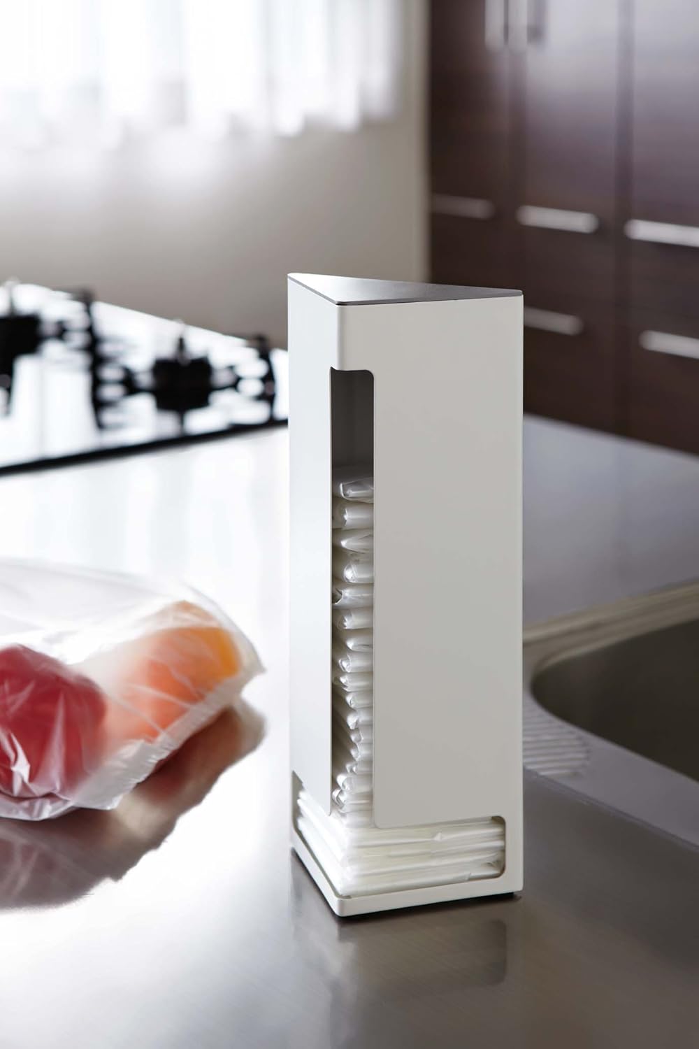 Amazon 山崎実業 三角ポリ袋ストッカー プレート ホワイト 7861 ポリ袋ストッカー オンライン通販