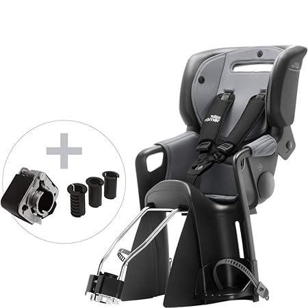 Britax Römer Jockey³ Bundle Fahrradsitz (9-22 kg), Kollektion 2019, Black/Grey inkl. Zweithalterung