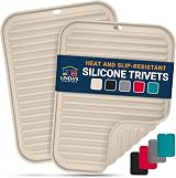 Linda's Essentials Silicone Trivets 2 Pack 30x23 cm Beige Heat Resistant