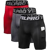 Queerier Mens Compression Shorts 3 Pack Spandex Running Shorts Sports Workout Base Layer Underwear Athletic Shorts
