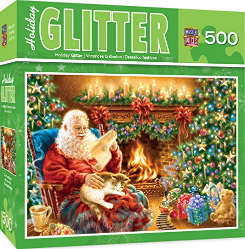 MasterPieces Holiday Glitter Christmas Dreams Santa by the Tree Jigsaw Puzzle by Dona Gelsinger, 500-Piece
