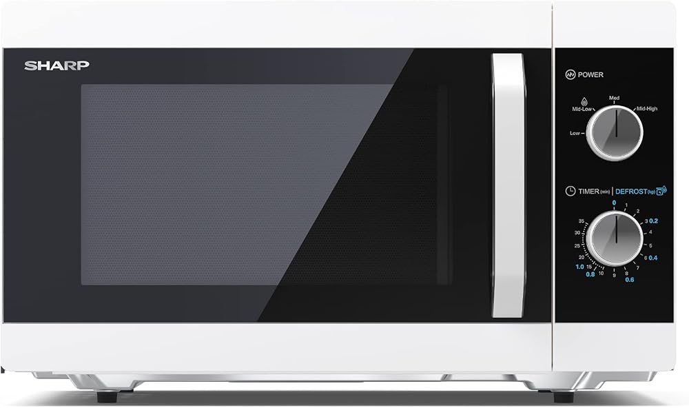 Sharp YC-MS31U-W 23L 900W Microwave 5 Power Levels Defrost Mechanical