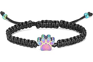 constantlife Cremation Bracelet for Pets Ashes - Dog Paw Pendant Bangle Stainless Steel Memorial Urn Jewelry