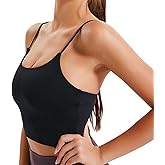 Gecdgzs Sports Bras for Women Longline Padded Crop Tops Running Fitness Yoga Workout Tank Top with Built in Bra Cami Bra Tops