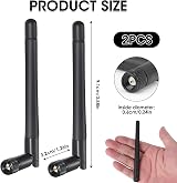 Tinshow 2 Pack SMA WiFi Antenna 2.4GHz 5GHz 3dBi MIMO Dual Band External view 3