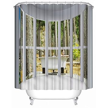 ZXWDIAN Bad Vorhang-Vorhang des digitalen Druckduschenvorhangbadvorhangs der sexy Frauendusche warme Partition Badezimmer Vor