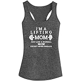 FANNOO Workout Tank Tops for Women-I'm A Lifting Mom Womens Funny Saying Fitness Gym Graphic Racerback Sleeveless Shirts