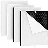 PR1 Air True Filter Replacement: for Mooka PR1 Air Cleaner Purifier, fit Home Large Room up to 2200sq.ft, Washable Pre-filters for Home Pets Dander Hair, 2 Pleated Filter + 4 Pre Filters
