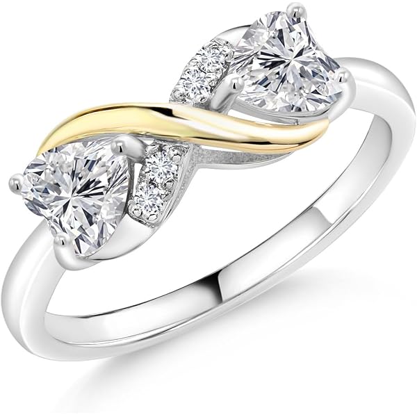 Anillo De Coproiso Con Vástago Dividido, Anillo De Diaantes, Anillos únicos Para Ujer 14K