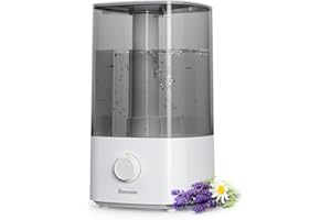 BREEZOME 4L Humidifiers for Bedroom, Essential Oil Diffuser, Top Fill Cool Mist Ultrasonic Humidifiers for Baby, Plants, Nursery, Humidifiers for Large Room Last up to 50 Hours, Quiet Operation