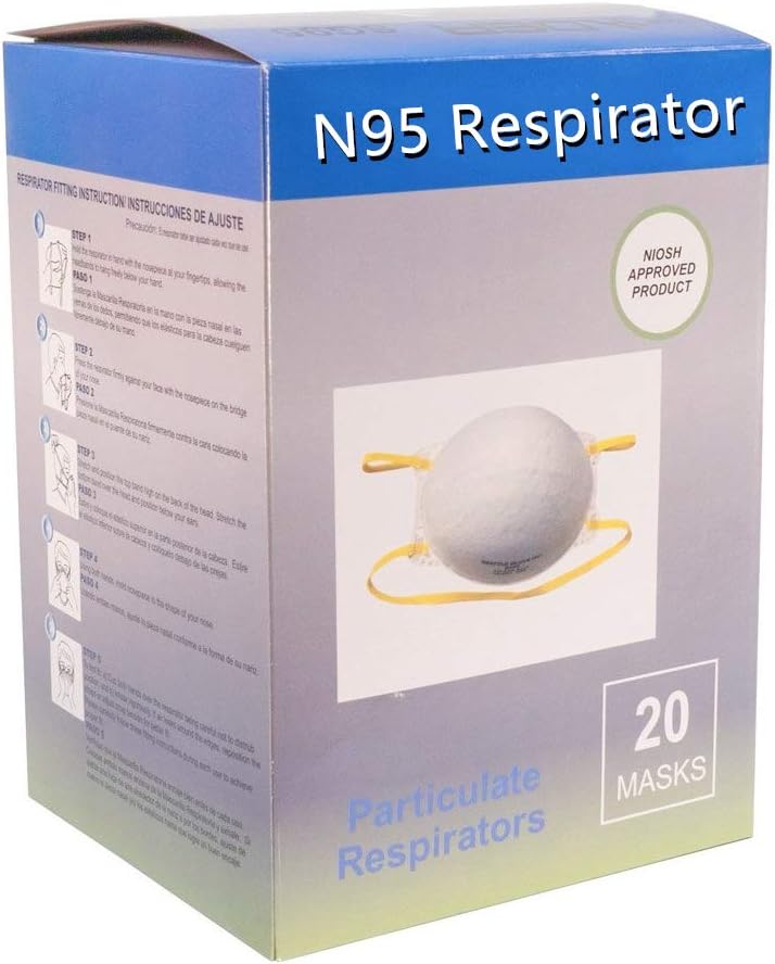 NIOSH Approved N95 Particulate Respirator Face Mask, 10 Masks (bag)