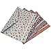 Oak-Pine 4 Pcs / 1 Set Portable Floral A4 File Envelope Fabric Document Bag Paper Pockets Letter Folder with Snap Button Closure