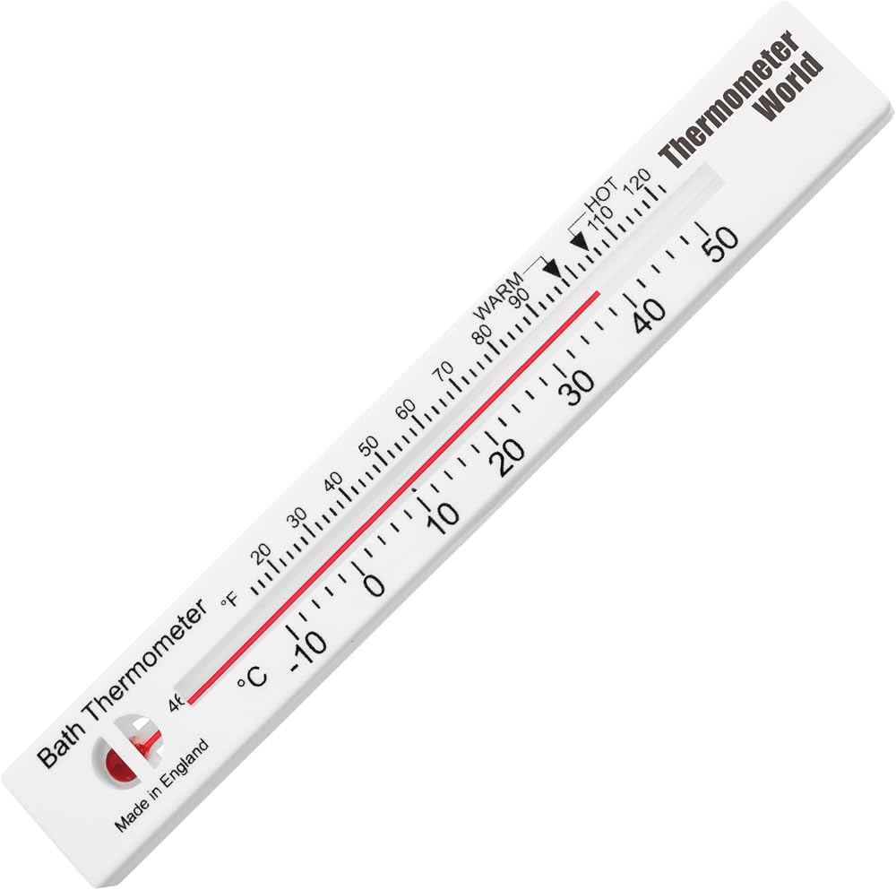 Thermometer World Bath Thermometer - Clear Bath Water Temperature Gauge