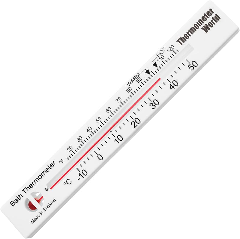 Thermometer World Bath Thermometer - Clear Bath Water Temperature Gauge