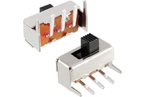 uxcell 100Pcs 5mm Horizontal Slide Switch SPDT 1P2T 3 Pins PCB Panel Latching