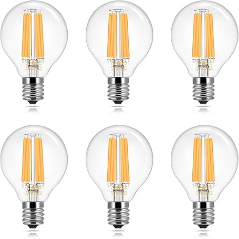 Amazon Co Jp ドリスショップ フィラメント電球 E17口金 60w形相当 Led電球 エジソン電球 クリア電球 ミニボール電球 電球色 G50 全方向 シャンデリア用 調光器対応 密閉形器具対応 6個入 ホーム キッチン