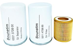 BOUNETIM Filter Kit 6221372600 + 6211472600 + 6211473700 Compatible with Quincy Air Compressor Replacement Filter, Filtration Parts for Compressor QGS QRS