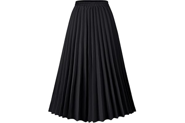 Womens Skirt Leopard Print Midi Long Shirring Skirts High Waisted A Line Skirts