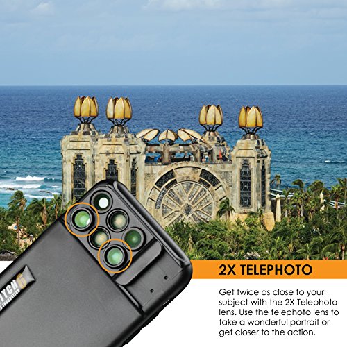 Ztylus Switch 6 for Apple iPhone X: 6 in 1 Dual Optics Lens System (Fisheye, Telephoto, Wide-angle, Macro and Super Macro), Double Layer Protection (Black)