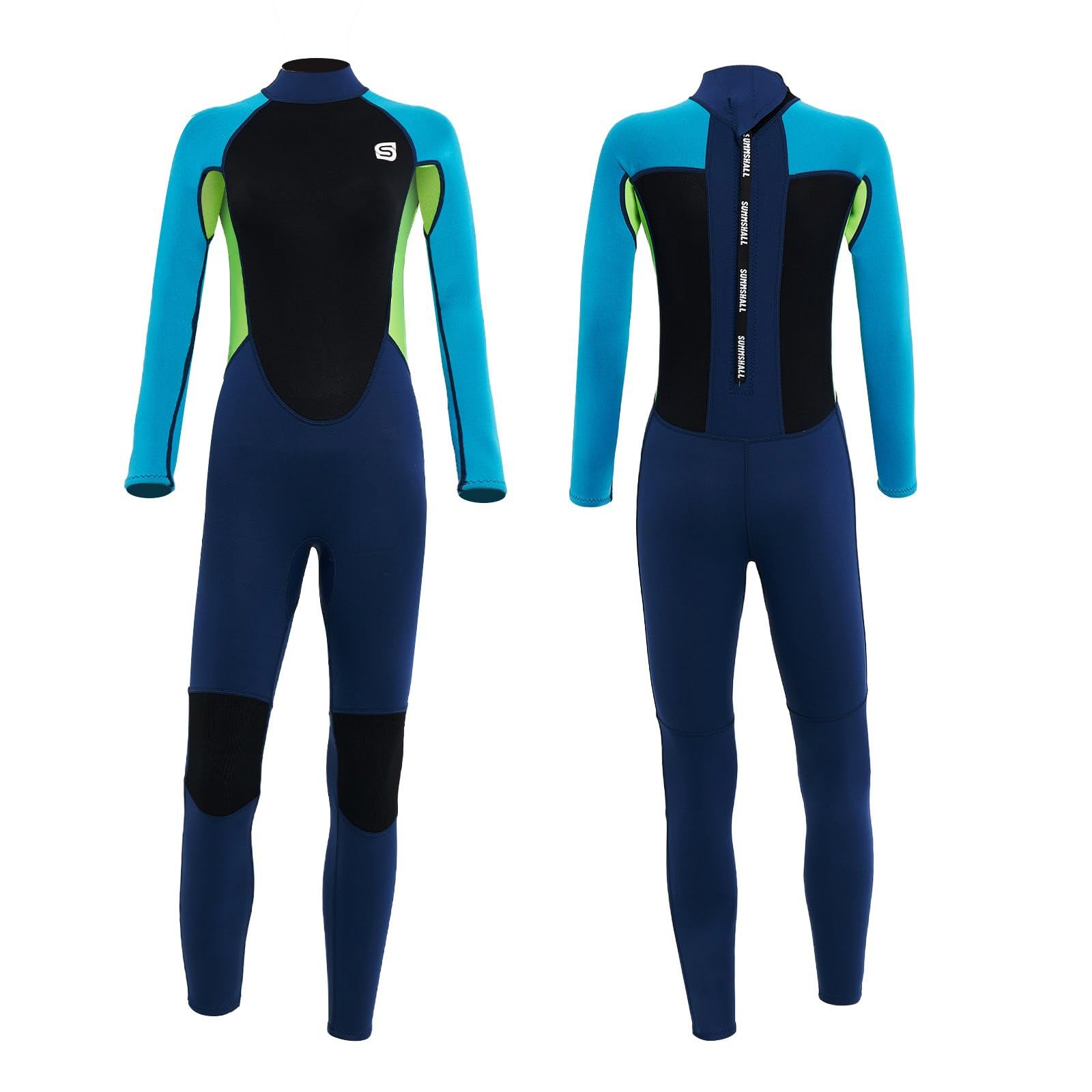 Summshall Kids Wetsuit, 2mm Neoprene Youth Thermal Swimsuit Keep Warm UPF50+ Full Length Wet Suits for Boys Girls Spearfishing,Snorkeling,Surfing, Swimming, Diving