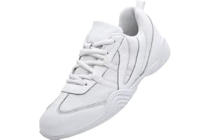 VINIGIAGIA Boys Girls White Cheer Shoes Cheerleading Competition Athletic Walking Tennis Sport Hook&Loop Dance Sneakers Shoe