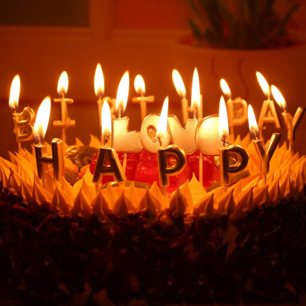 Tshin Happy Birthday Letter Candles,Cake Candles,Birthday