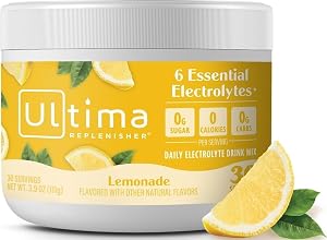 Ultima Replenisher Lemonade Electrolytes Powder, 30-Serving Canister | Daily Zero Sugar Hydration Powder with 6 Key Electroly