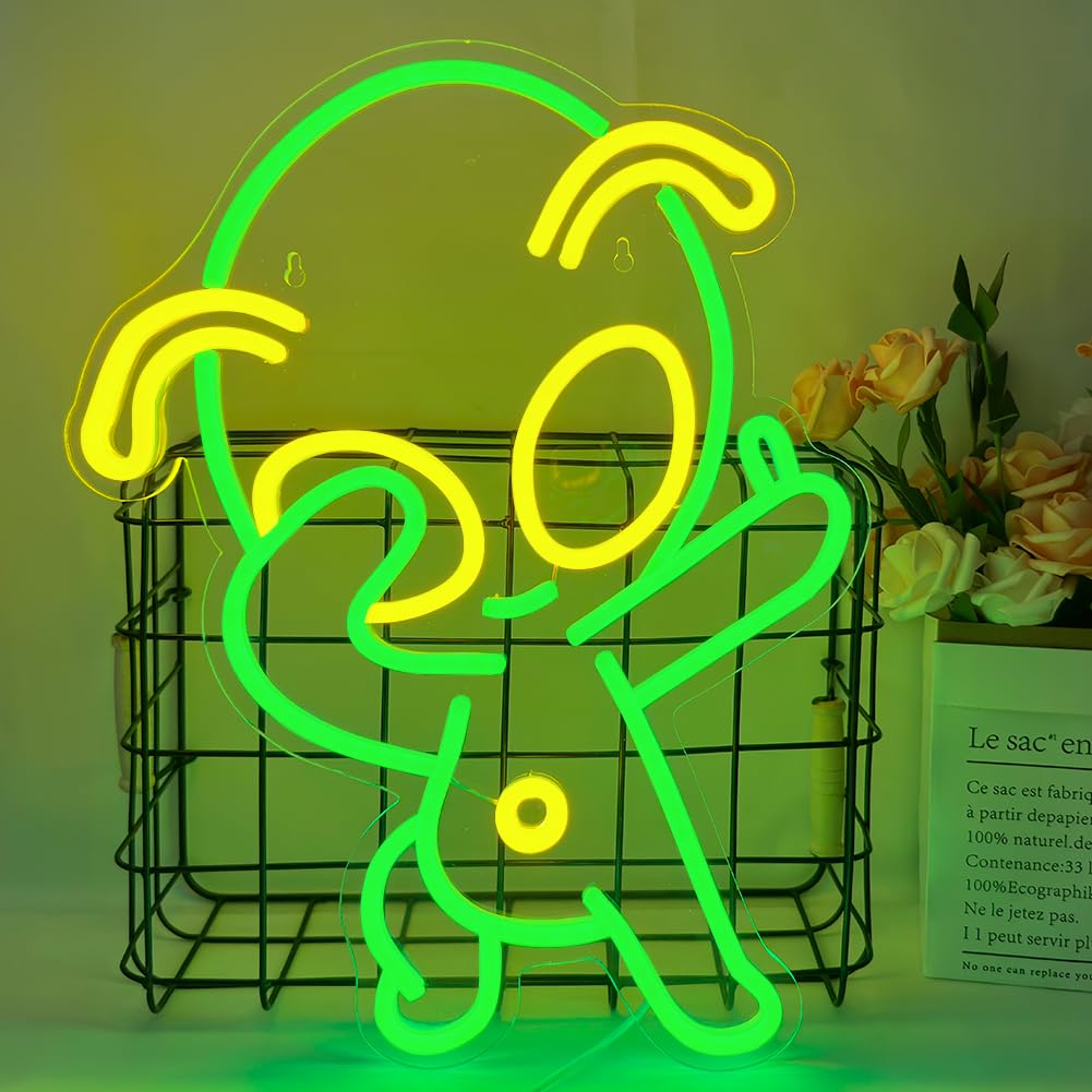 UExnkj-Y Alien Neon Sign, Alien Neon Lights for Wall Decor, LED Signs Neon Lights USB Powered Neon Light for Game Room, Bar, Bedroom, Home Decor, Club, Party