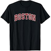 Boston Massachusetts MA Vintage Sports Design Red Design T-Shirt