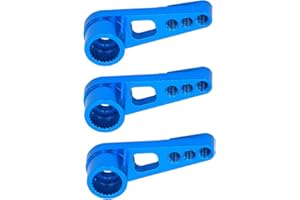 3PCS Treehobby 25T Steering Servo Arm Horn Kits Metal Parts Compatible with Wltoys A949 A959-B A969 A979 k929 RC Hobby Model Car Metal Upgrade Accessories(Blue)