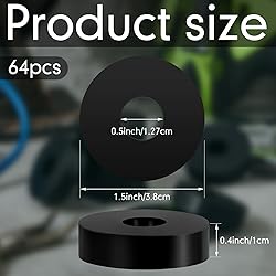 64 Pcs Rubber Isolation Pads Thick Rubber Washers