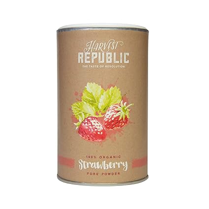 HARVEST REPUBLIC Bio-Fruchtpulver Erdbeere, 125 g, Für Erdbeer Shakes, Organic Food, Vegan