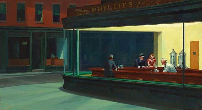 Laminated Edward Hopper Nighthawks Poster