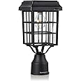 Kemeco ST4329Q-A Solar Post Light Squared Frame Exterior Waterproof Led Fixture for Outdoor Garden Street Post Pole Yard Driveway Walkway Entryways (Flat Roof)