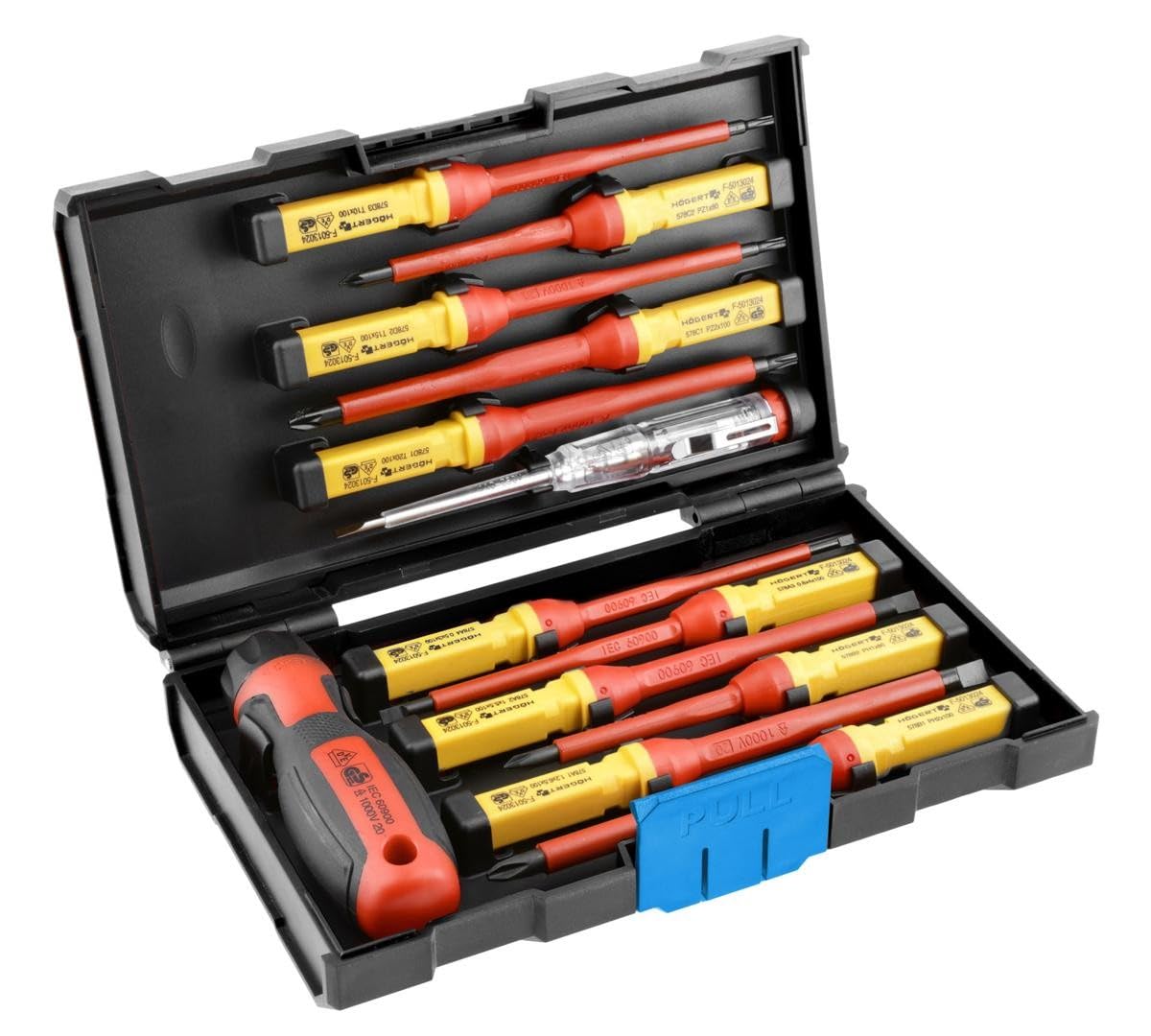 HÖGERT TECHNIK Set of 13 Insulated Hand Screwdrivers Magnetic Non-Slip Handle Phillips Screwdriver and Slotted Screwdriver 1000V Universal
