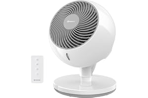 AIRMATE Large Air Circulator Fan for Bedroom, 120°+90°Oscillating Fan with Remote,12in Quiet Cooling Fans, Personal Floor Fan with Timer,10 Speeds DC Fan for Home, Office, Dorm [White]