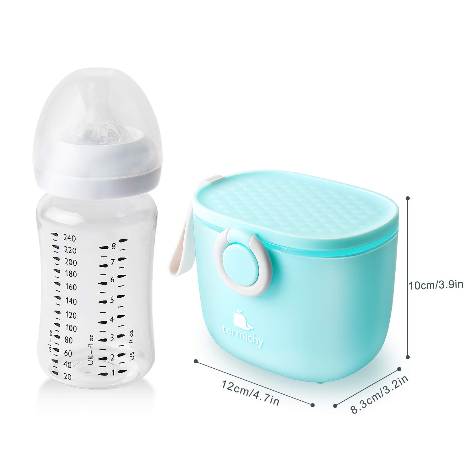 Termichy Baby Formula Dispenser, Portable Milk Powder Dispenser Container with Carry Handle and Scoop for Travel Outdoor Activities with Baby Infant, 500ml (Blue) : Baby